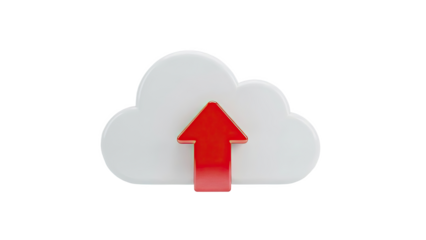 Cloud Upload Icon on transparent background