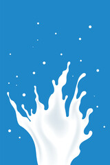 a spray of pure milk onto a dairy product design element