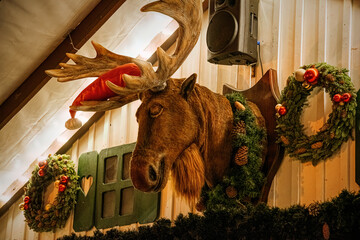 Talking moose and festive Christmas market decorations in Gdansk