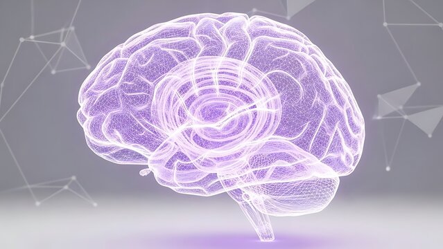 Abstract Glowing Human Brain with Neural Network and Artificial Intelligence Concept - Powered by Adobe