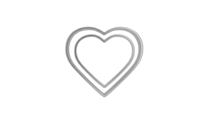 Concentric Heart Outline on transparent background