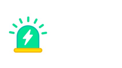 A bright green siren with yellow light rays sits on a white background to signify an alert or a notification needing immediate user attention