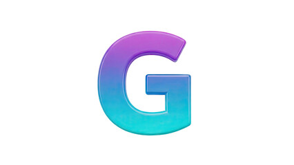 Fototapeta premium 3D Letter G gradient alphabet symbol on transparent background