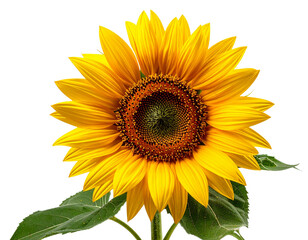 Obraz premium A vibrant sunflower in full bloom showcasing its bright yellow petals and dark center.