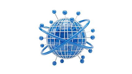 Global Network Connection Concept on transparent background
