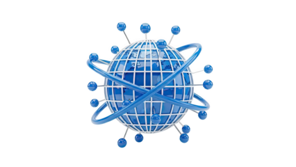 Global Network Connection Concept on transparent background