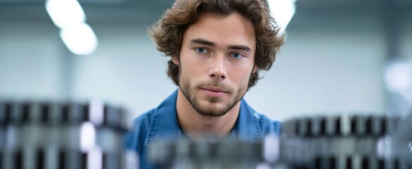 engineer meticulously inspecting intricate mechanical parts for effective quality control and maintenance