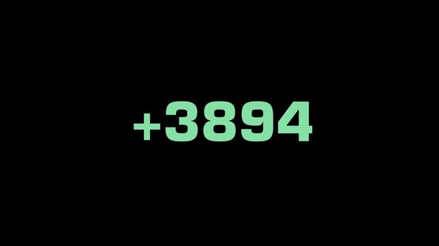 0 to 5000 5K count in black