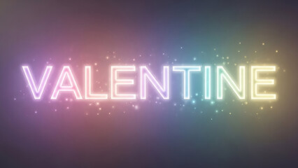 Fototapeta premium Valentine day greeting with neon light