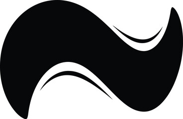 Black abstract wave shape on white background vector