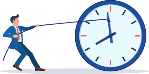 Businessman trying to slow down and stop time