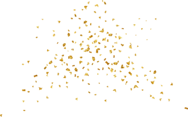 Falling shiny golden confetti