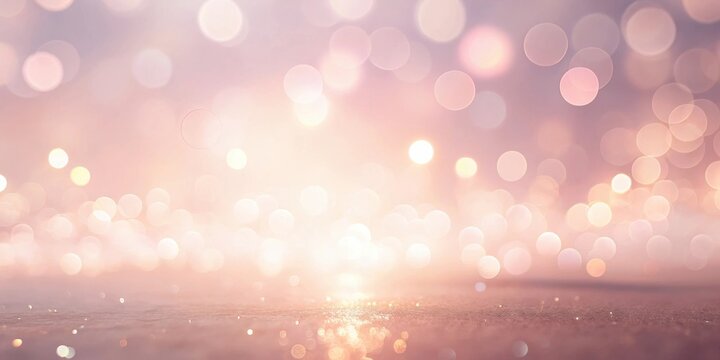 Shimmering Rose Gold Background with Sparkling Glittering Texture and Soft Bokeh Lights