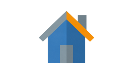 Simple Blue House Home Building Icon Vector Illustration isolated PNG with Transparent Background