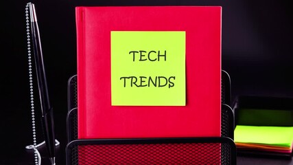 TECH TRENDS words. Discover unique technology concepts specifically designed for business and finance, presented with engaging animated text reflecting the latest trends and innovations.