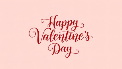 Happy valentine's day greeting card with elegant red calligraphy