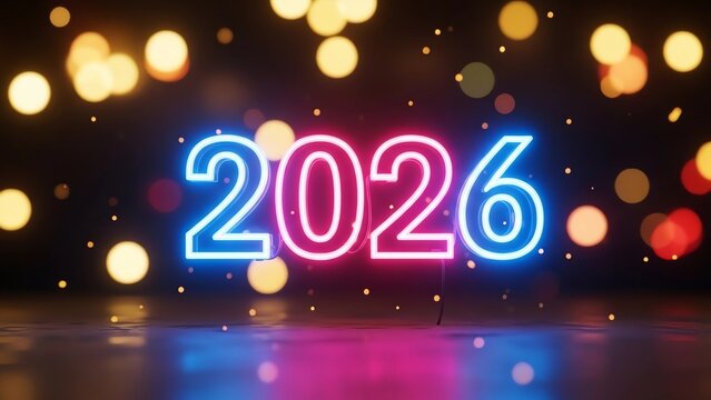 Happy New Year 2013 holiday celebration greeting card with neon light illustration and star decoration vector design for a festive eve concept - Powered by Adobe