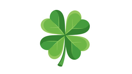 A detailed illustration of a four-leaf clover, a symbol of good luck and fortune.
