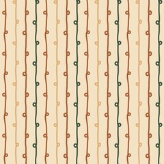 Seamless retro pattern with wavy lines in earthy tones