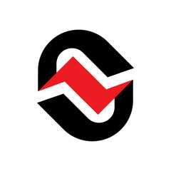 Letters SN thunder logo design isolated with white background. 