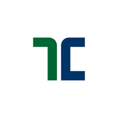 Letters TC T-Shirt  Logo design isolated with white background.  