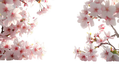 Obraz premium Cherry Blossom Frame Isolated on Transparent Background