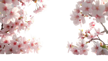 Cherry Blossom Frame Isolated on Transparent Background