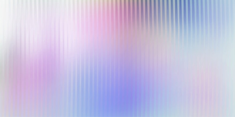 Gradient reeded glass texture background, vertical ribbed distortion with pastel color shift. Soft optical surface, vector illustration