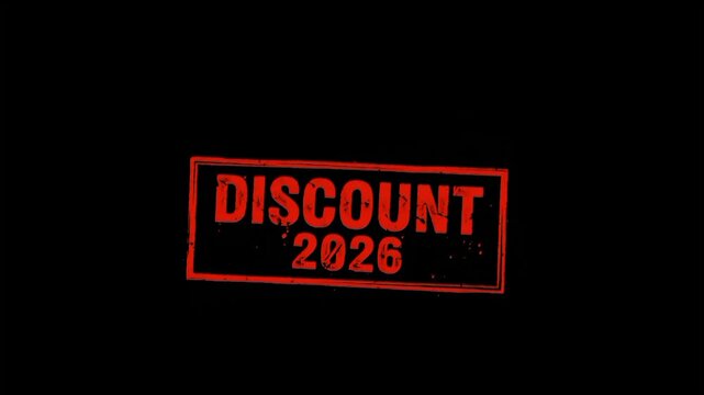 Exclusive 2026 savings are here&mdash;claim your discount now! Keywords: discount, 2026, stamp, red, sale, offer, deal, promotion, price, lower, savings, limited, time, business, ecommerce, retail, shopping