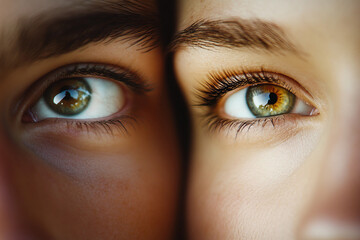Fototapeta premium Close up of loving couple sharing intimate moment with closed eyes and tender expression, generative ai