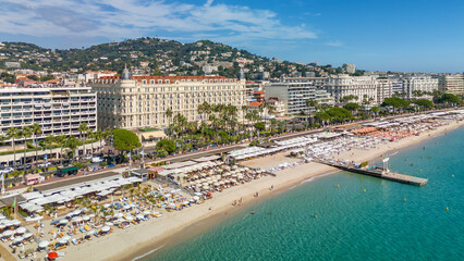 Aerial view of the beautiful beach in Cannes, France © Mazur Travel