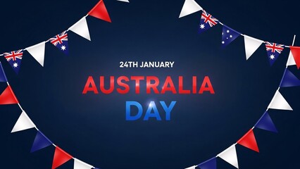 Australia day celebrations with patriotic bunting