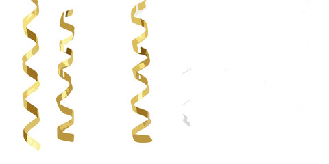 Golden streamers against a black background simple celebratory decoration