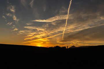 wind turbine at sunset