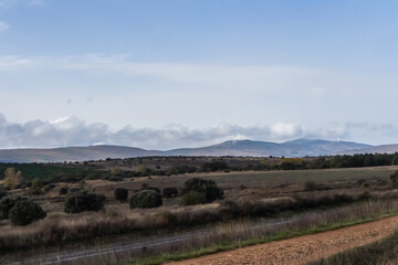 mountain landscape with clouds, spain