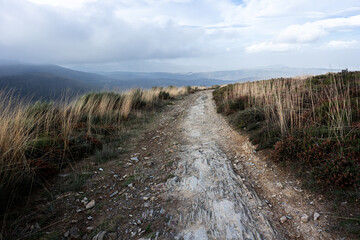 path in the mountains, spain, camino de santiago