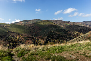 landscape with mountains and blue sky. Spain, Camino de Santiago, French way