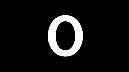 White Uppercase Letter O on Black Background, Graphic Design Element for Typography and Alphabet Concepts