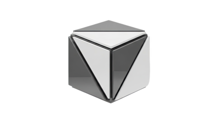 Geometric Modern Side Table with Triangular Panels on transparent background