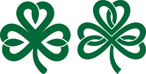 Stylized green shamrock celtic knot design for st patricks day