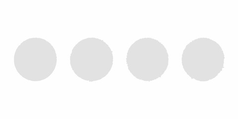 Four simple gray circles arranged in a horizontal line on a plain white background