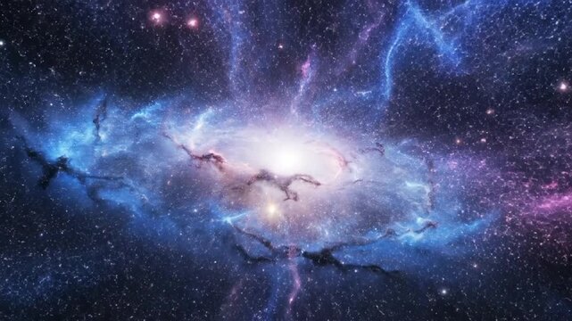 Cosmic abstract artwork featuring vibrant nebulae and glowing energy fields