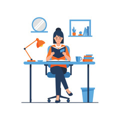 Fototapeta premium a woman is reading a book
