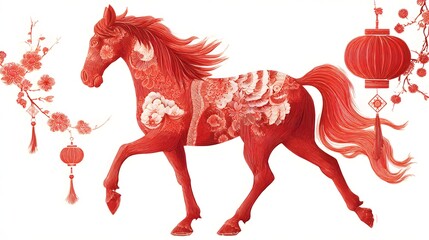 Ultra detailed chinese festival horse zodiac