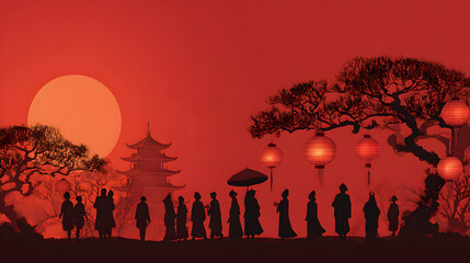 Cultural diversity asian new year festival background