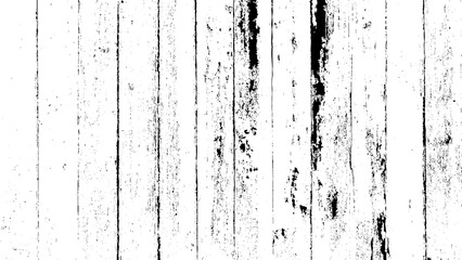 Closeup of weathered white wooden planks with dark streaks and grunge texture
