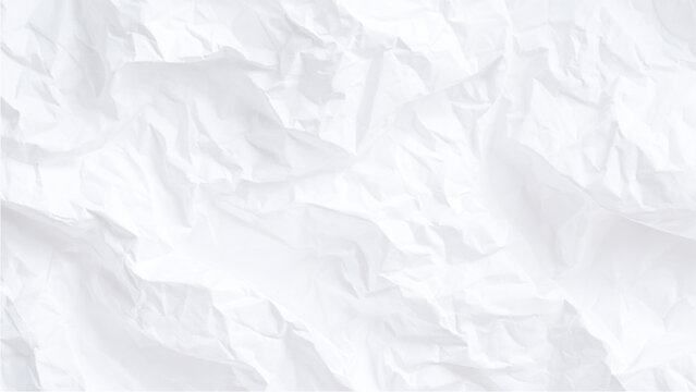 Crumpled white paper texture background with creases and folds
