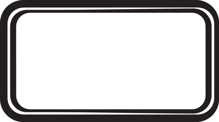 Fototapeta premium Simple black and white rectangular badge design with rounded corners