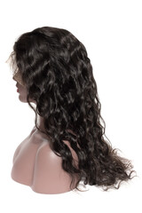 Fototapeta premium loosse curly black human hair weaves extensions lace wigs