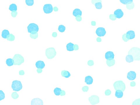 白バックに大小の水色水玉模様が入った和紙風、背景素材イラスト